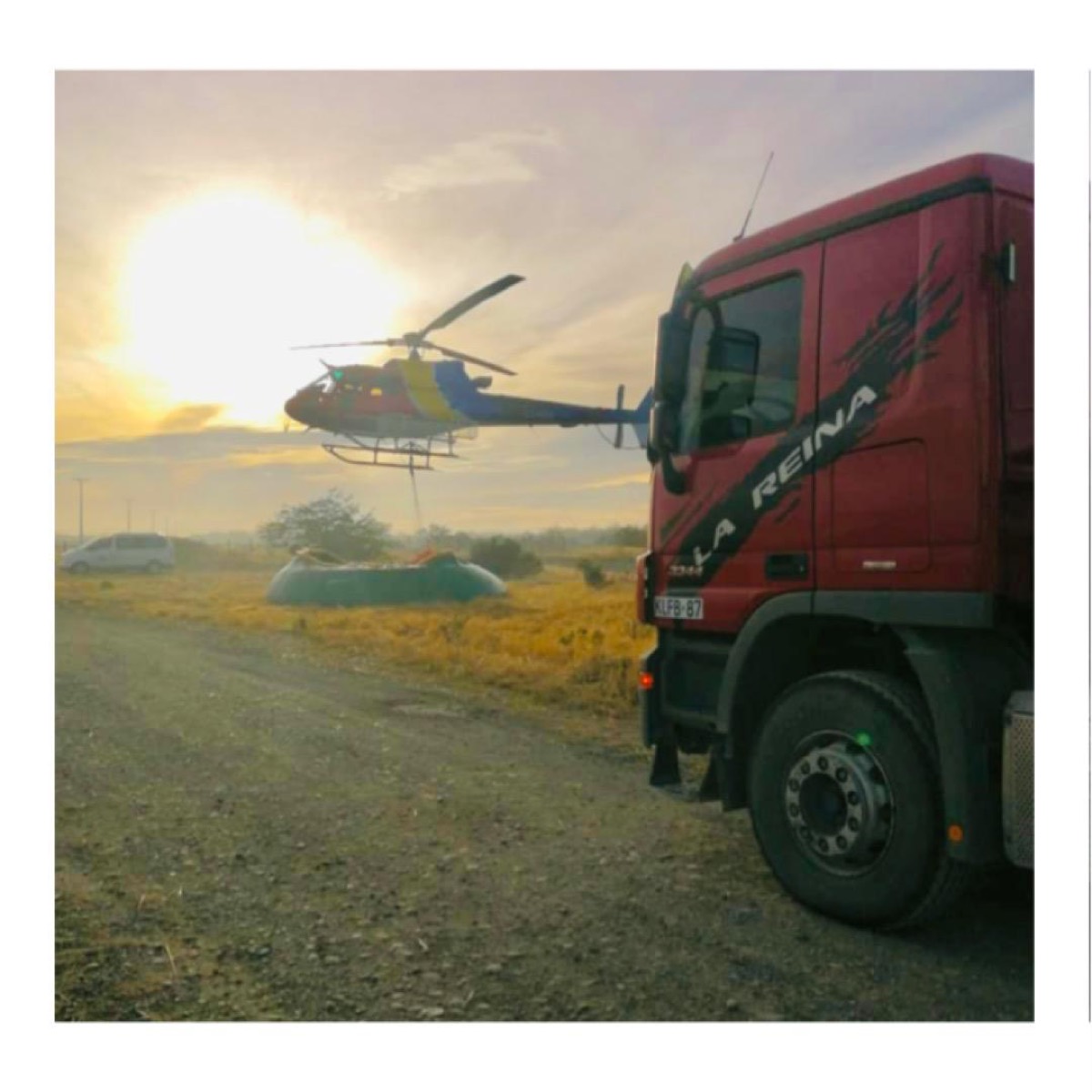 Apoyo logístico a operación con helicóptero